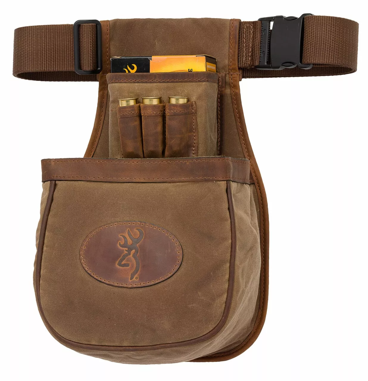 Browning Santa Fe Shell Pouch, Tan Canvas/Leather Adjustable