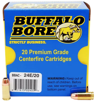Buffalo Bore 9mm Luger +P Ammo 124 Grain Jacketed Hollow Point Box of 20