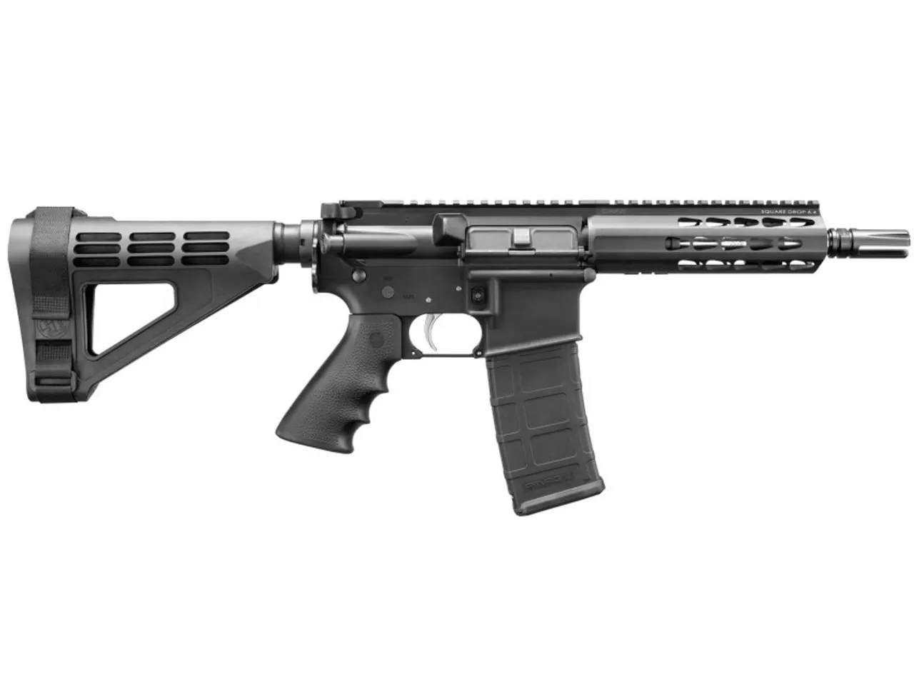 Bushmaster AR-15 Pistol Square Drop Rail 5.56/223 7″ Barrel SB Arm Brace 30Rd Mag
