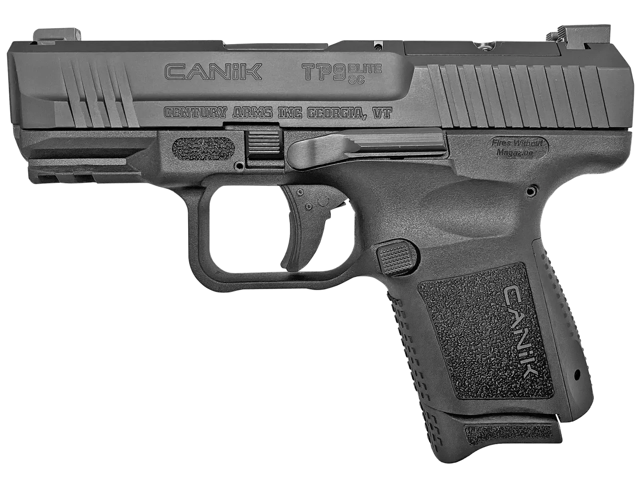 Canik TP9 Elite SC Blackout Edition 9mm, 3.6″ Barrel, Polymer, Black, Micro Red-Dot Base, Holster, Back Straps, 2x12rd