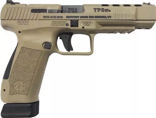 Canik TP9SFX 9mm 5.25″ Desert Tan Fiber Optic/Warren Tactical S