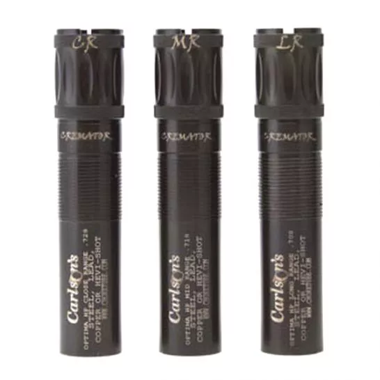 Carlson’s Choke Tubes Cremator 12 Gauge Mid/Long Range Beretta Optima HP Non-Ported Waterfowl 2-Pack Choke Tube, Black – 11662