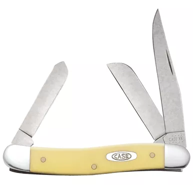 Case XX Medium Stockman Clip, Sheepfoot & Spey Blades Yellow Synthetic