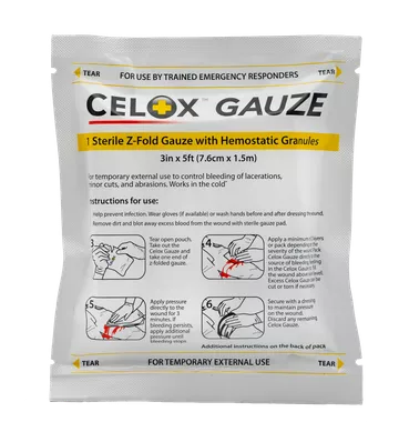 Celox Z- Fold Hemostatic Gauz 3-Inches x 5-Foot