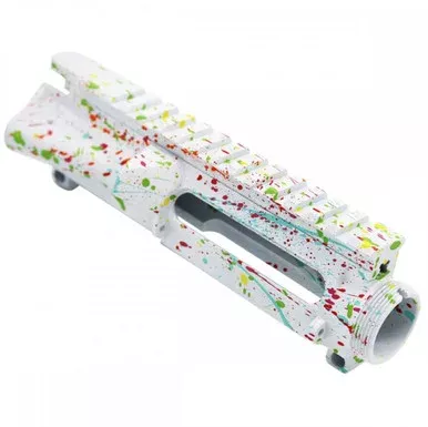 CERAKOTE SPLATTER AR-15 MIL-SPEC UPPER RECEIVER – BASE BRIGHT WHITE – MADE IN U.S.A