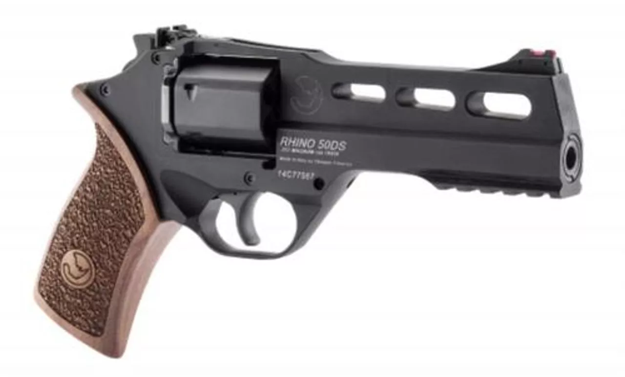Chiappa Rhino 50DS SAR, .357 Mag, 5″, 6rd, Walnut Grip, Black Stainless Steel