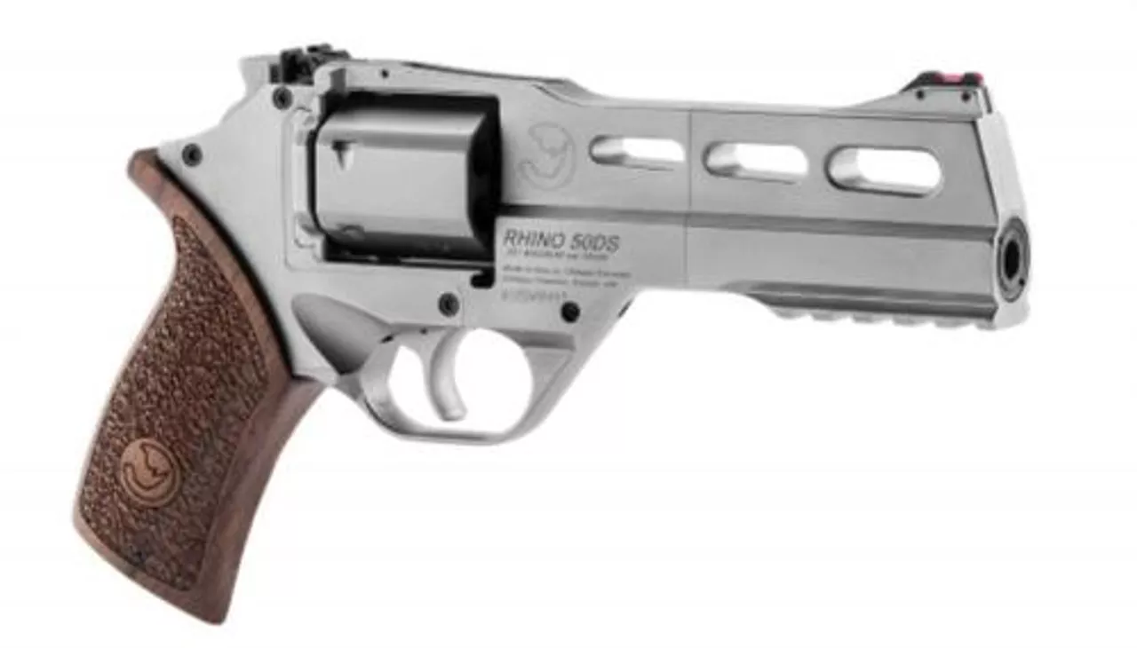 Chiappa Rhino 50DS SAR, Single Action Only-CA Legal .357 Mag, 5″, 6rd, Walnut Grip, Stainless Steel