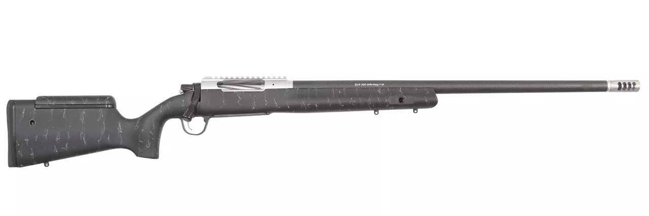 Christensen E.L.R. 6.5-284 26″ Carbon Fiber LR Hunter Black, Gray Webbing Stock 6.5-284