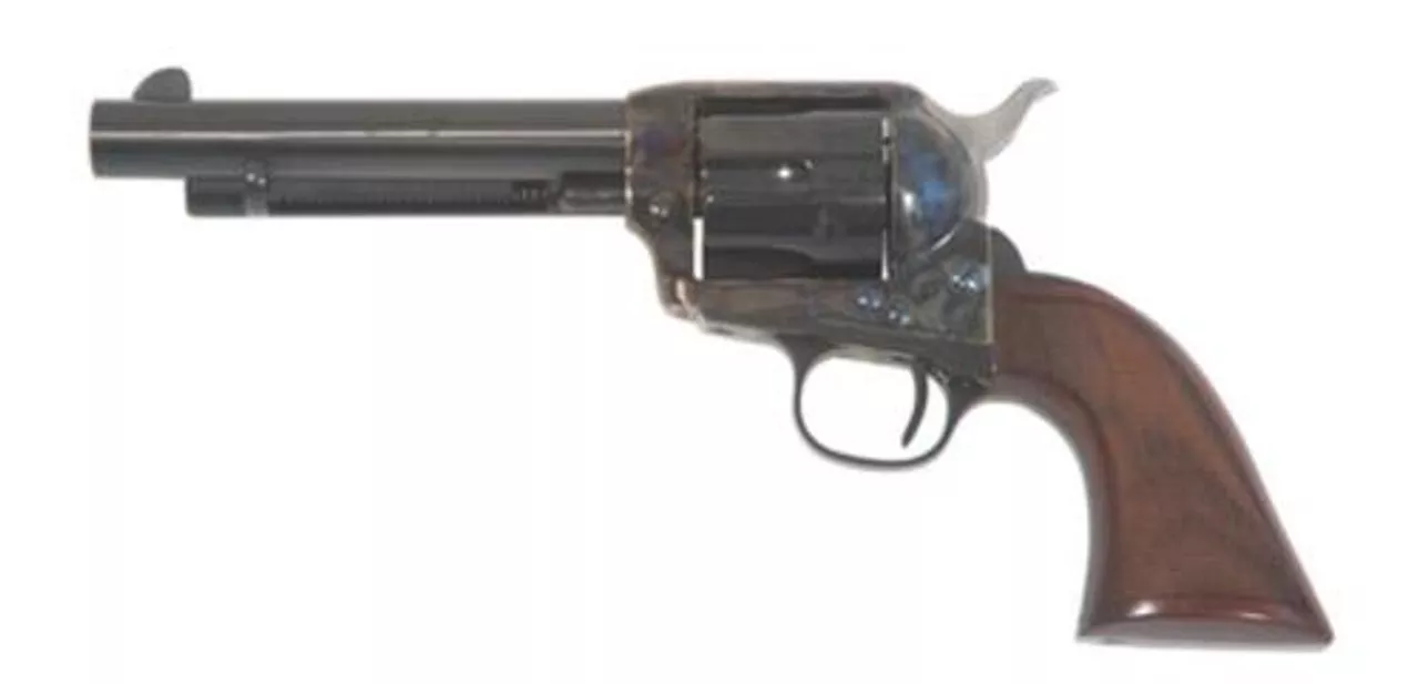 Cimarron Firearms Model P Evil Roy SA .45 Long Colt 5.5″ Polished Blue Barrel One Piece Walnut Grip