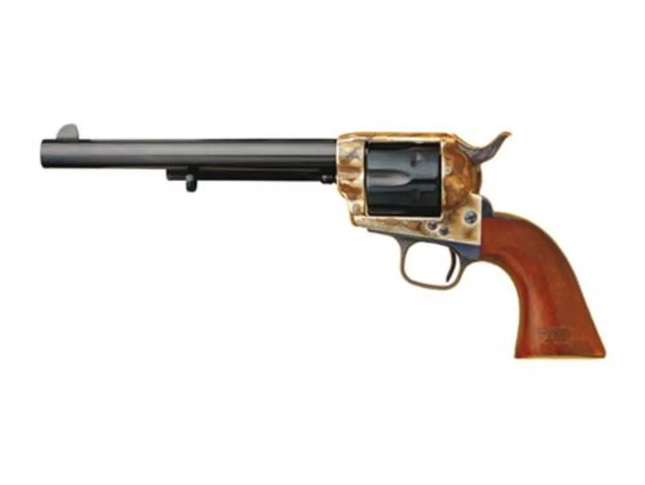 Cimarron General Custer 7th Cavalry .45 Colt 5.5″ Barrel Old Model Case Hardened Frame, 7th Cavalry Markings Blue