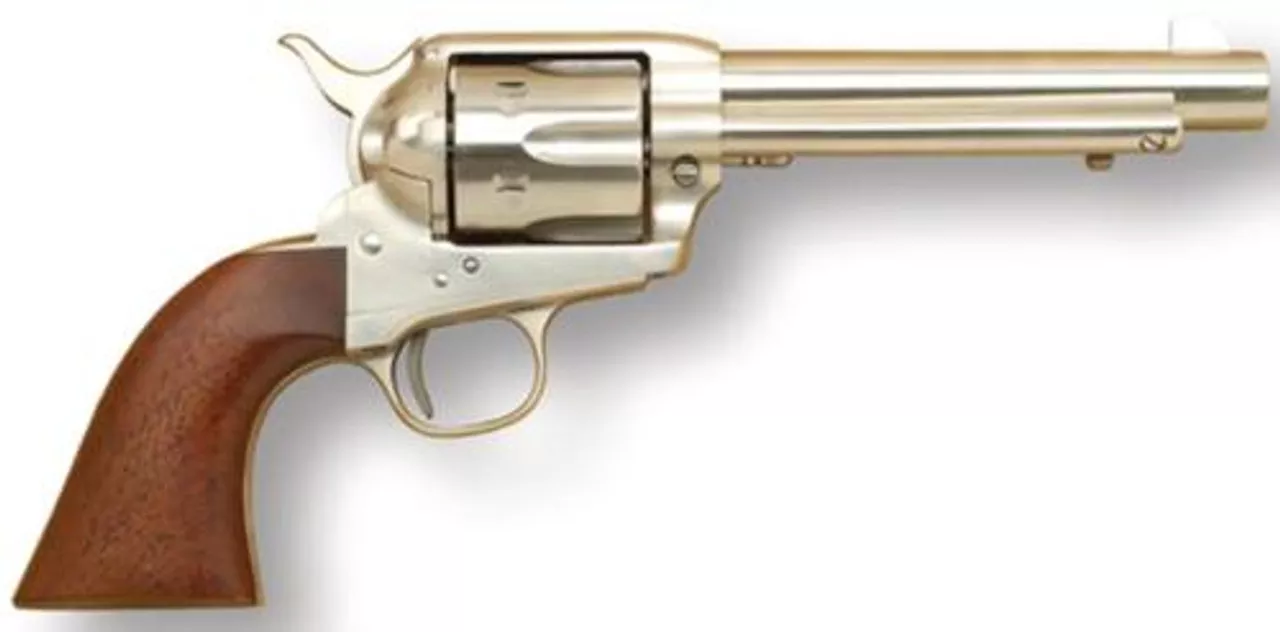 Cimarron Model P .45 Long Colt Pre-War 5.5 Inch Barrel Stainless Steel Finish Walnut Grip