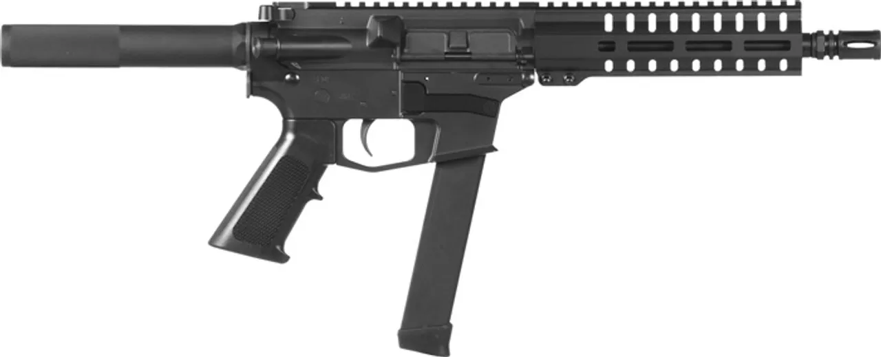 CMMG Banshee 100 9mm, 8″ 1:10 Threaded Barrel, Alum, Black, A2 Hider Grip, M-LOK, 33rd Glock Mag