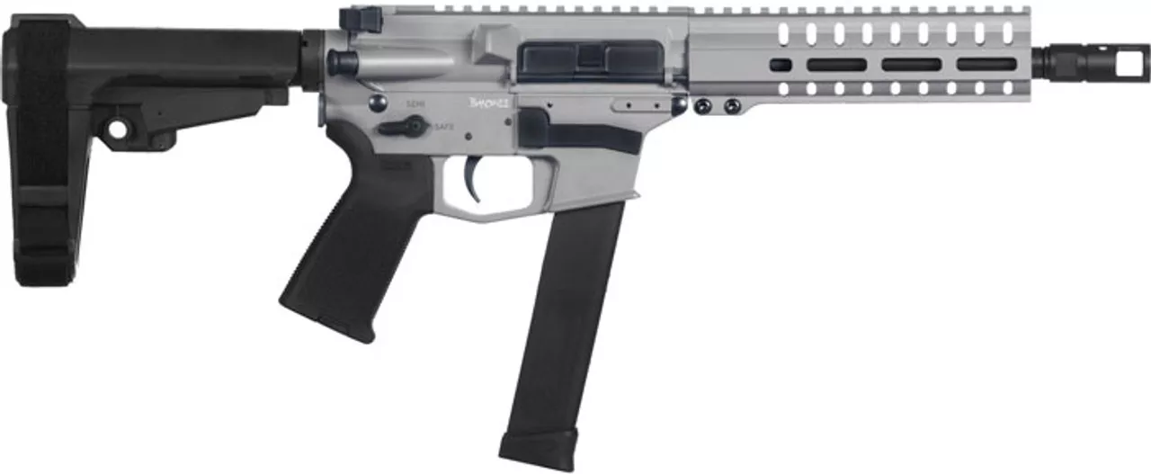 CMMG Banshee 300 10mm, 8″ Barrel, Titanium Cerakote, RipBrace, M-Lok, Magpul Grip, 30rd Glock Mag