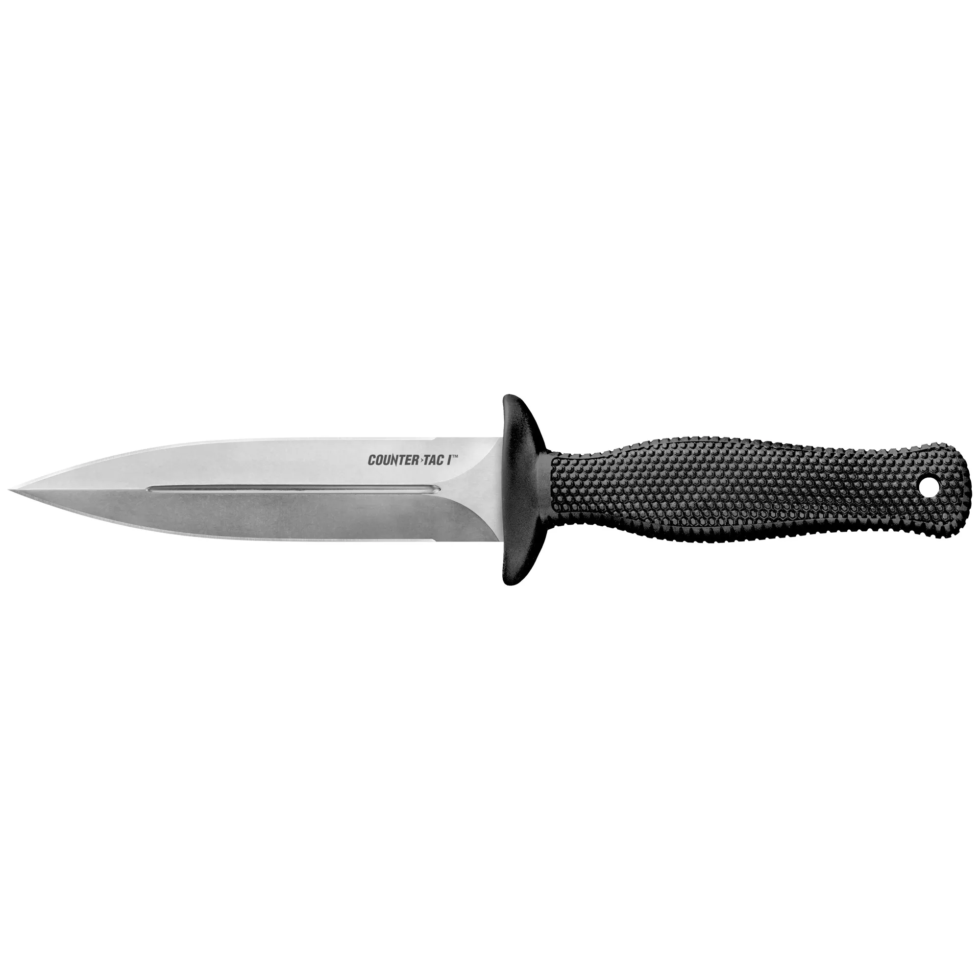 Cold Steel CS10BCTL Counter TAC I 5” Fixed Spear Point Plain Stone Washed AUS-8A SS Blade/ Black Textured Kray-Ex Handle Includes Belt Clip/Sheath
