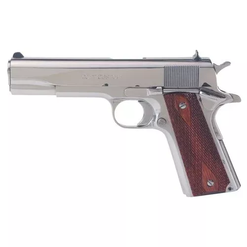 Colt Mfg O1070BSTS 1911 Government 45 ACP 5″ 7+1 Stainless Steel Redwood Grip