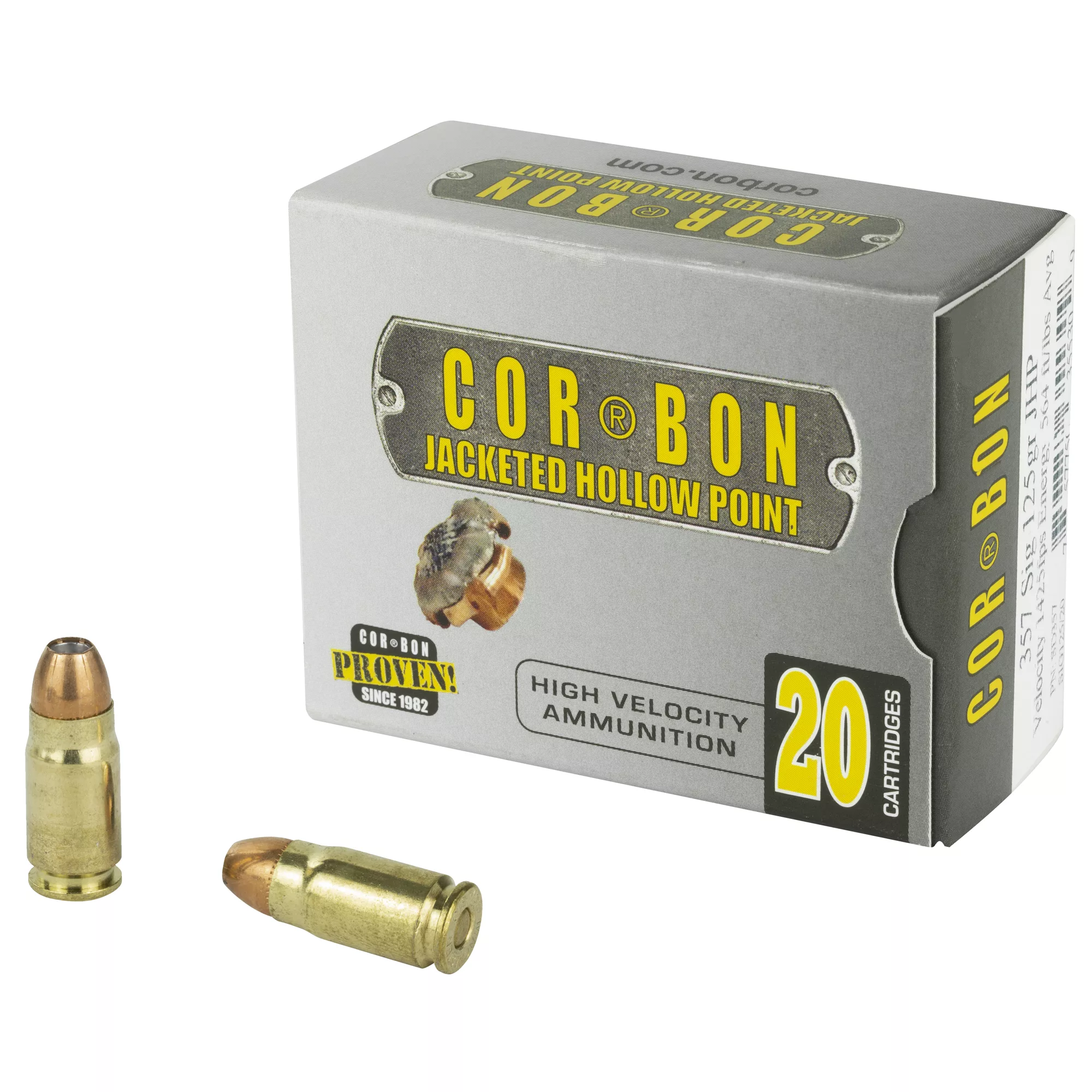Cor-Bon 357 Sig 125 grain Jacketed Hollow Point Box of 20 Rounds SD357SIG125