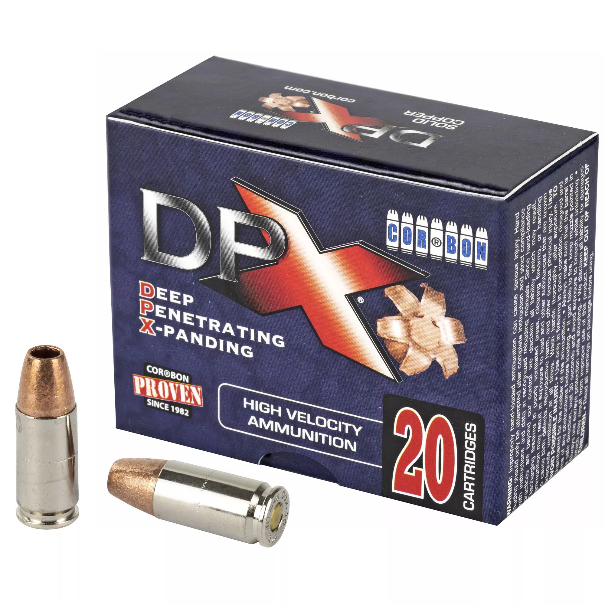 Cor-Bon DPX 9mm Luger +P 115 grain Hollow Point Box of 20 Rounds DPX09115