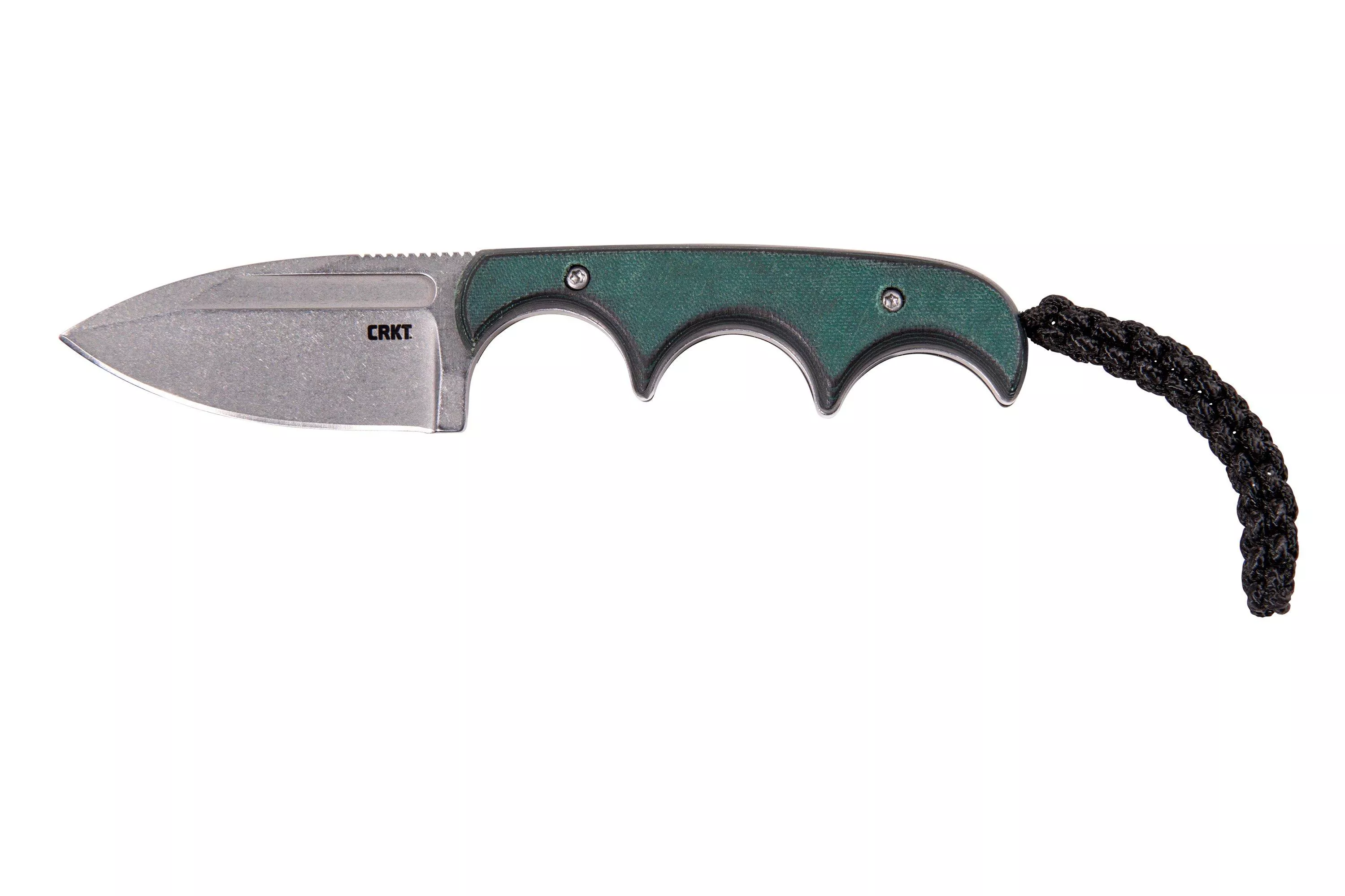 CRKT Minimalist Spear Point, Green Black, neck knife, Alan Folts design