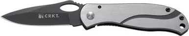CRKT Pazoda Pocket Knife 2.625" Fine Edge Gray Titanium Nitride Blade Stainless Steel Handle Gray
