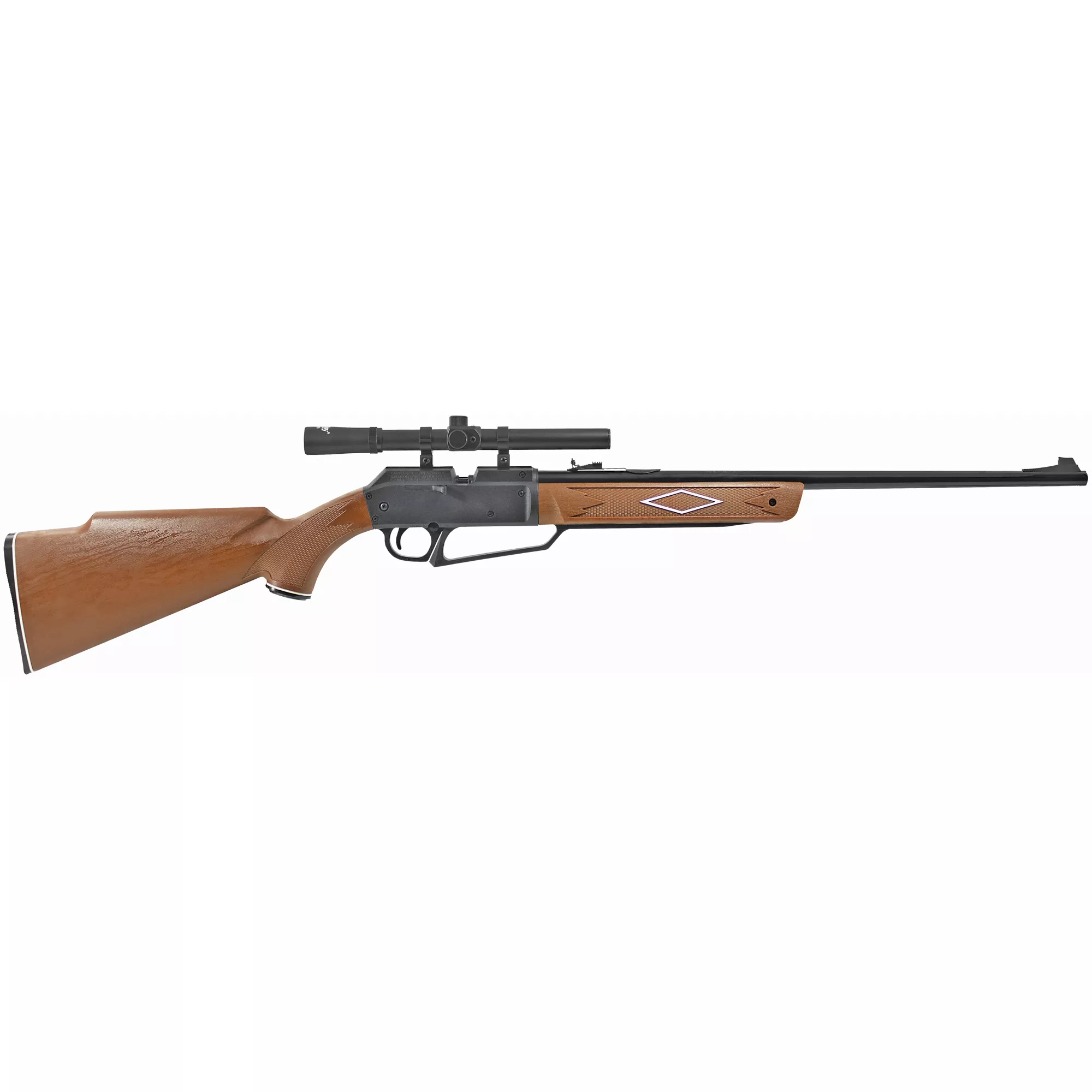 Daisy 992880603 Powerline 880 Pump Pneumatic 177 1 Pellet/50 BB Shot Molded w/Checkering & Woodgrain Black Receiver Powerline Fixed Monte Carlo Stock
