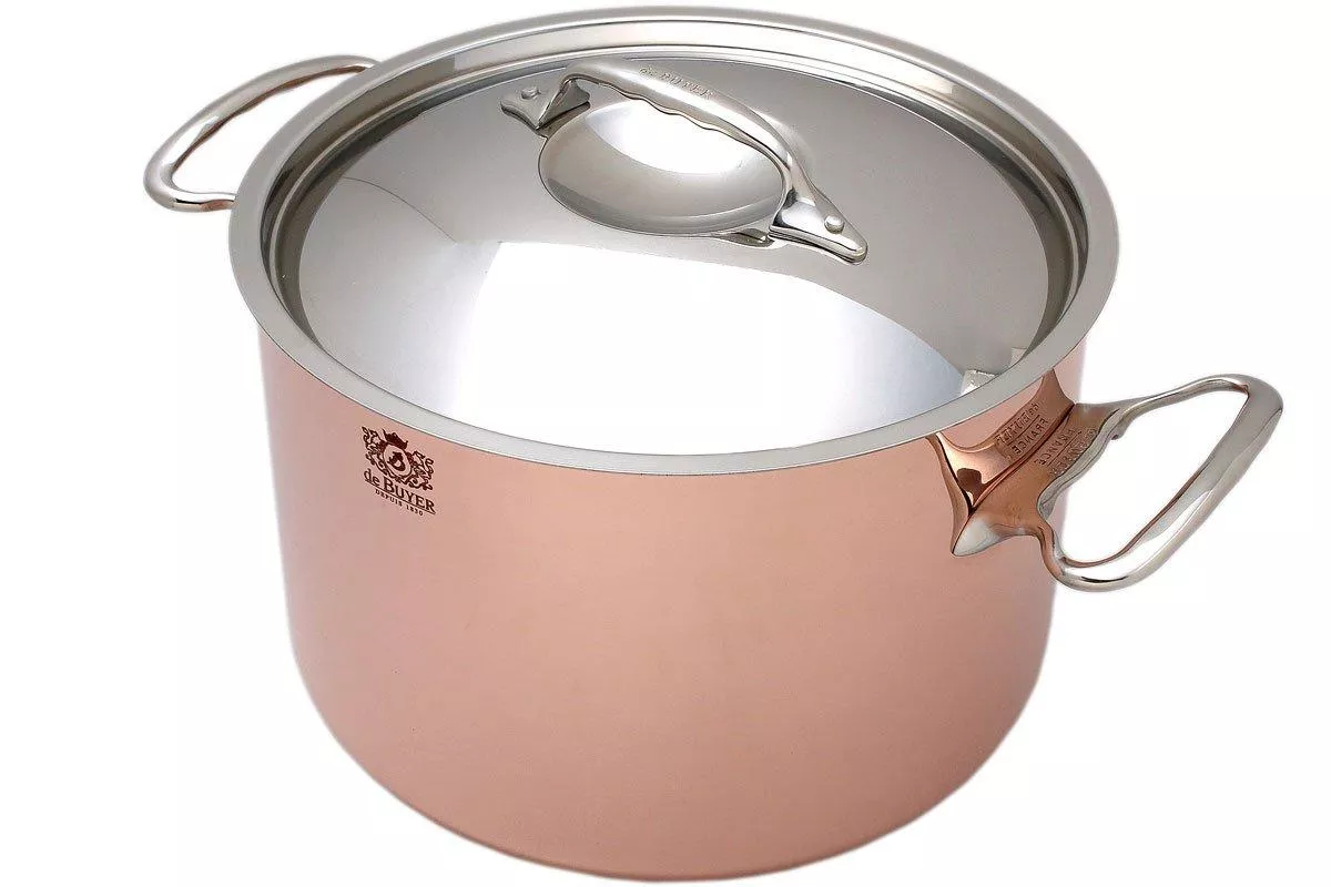 de Buyer Prima Matera copper roasting pan 24 cm stainless lid 6243.24