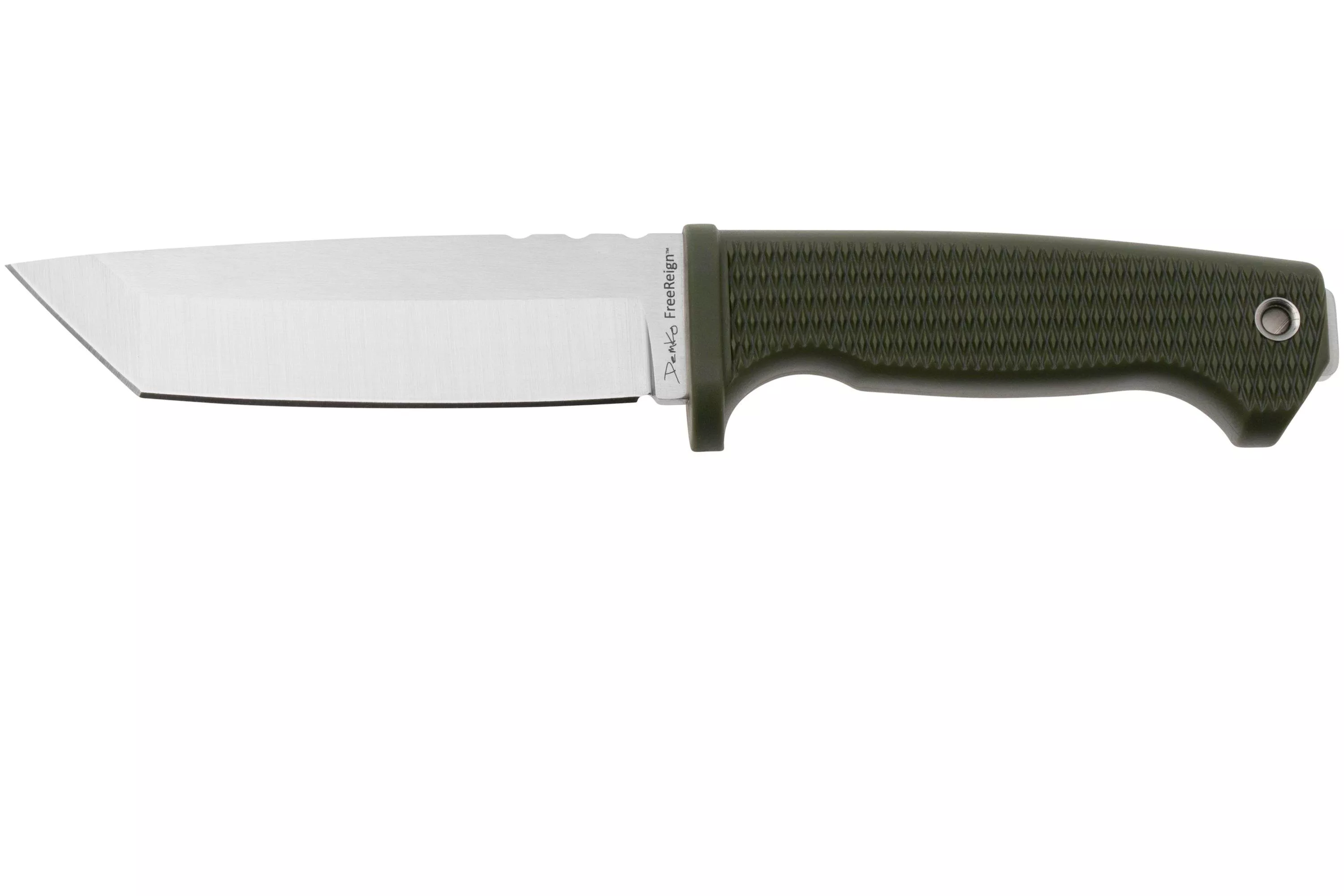 Demko Knives FreeReign AUS10A Tanto FR-10A-TOD OD-Green Rubber, outdoor knife