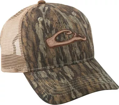 Drake Waterfowl 6-Panel Camo Mesh Back Cap - Mossy Oak Bottomland - OSFM