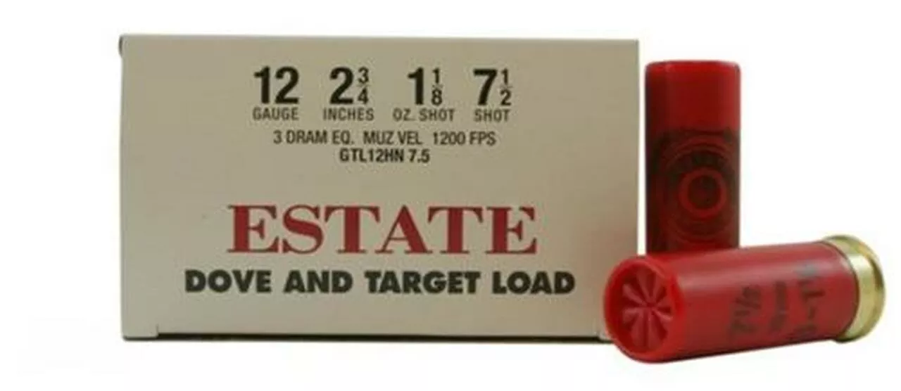 Estate Dove and Target Load 12ga, 2 3/4″, 1 1/8oz, 7 1/2 shot,