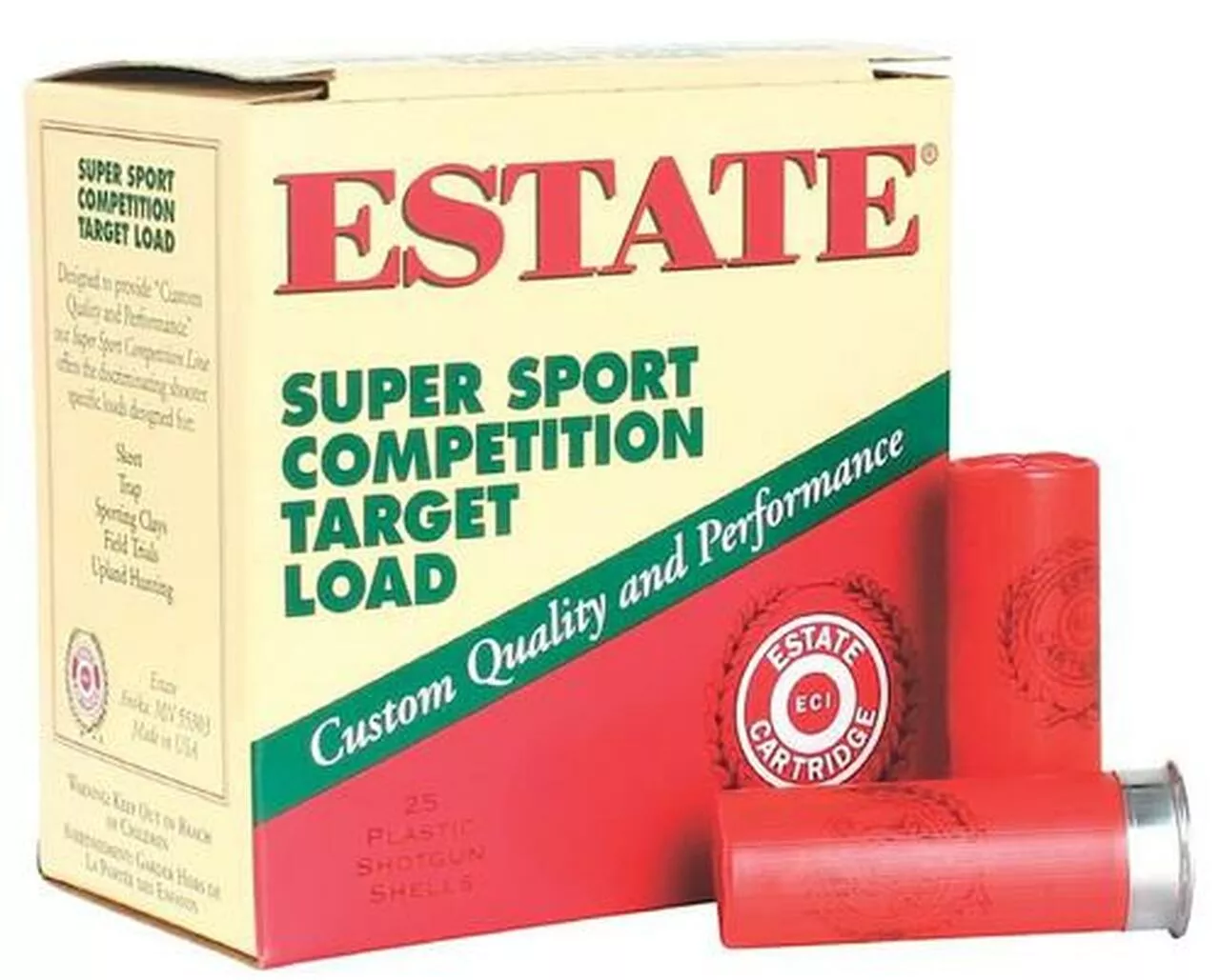 Estate Super Sport Target 12 Ga, 7.5 Shot, 1 1/8oz, 25rd/Box