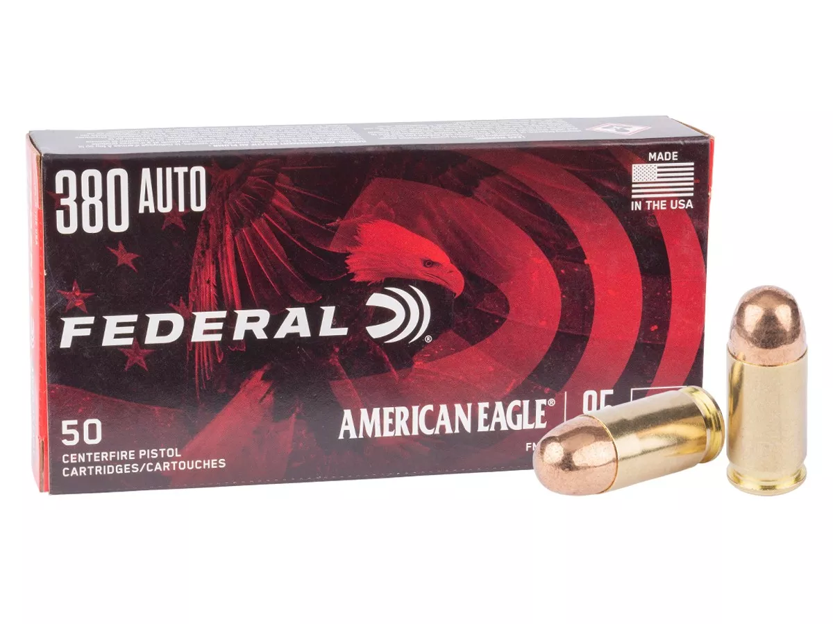 Federal .380 Auto American Eagle Handgun FMJ, 95gr, 50ct