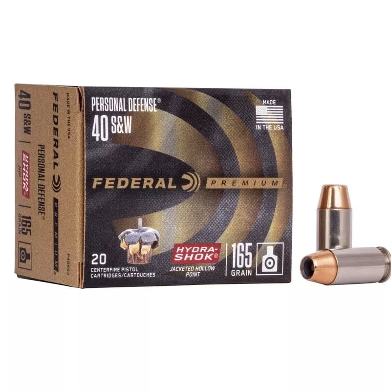 FEDERAL 40 S&W 165gr HYDRA-SHOK JHP PREMIUM 20ct