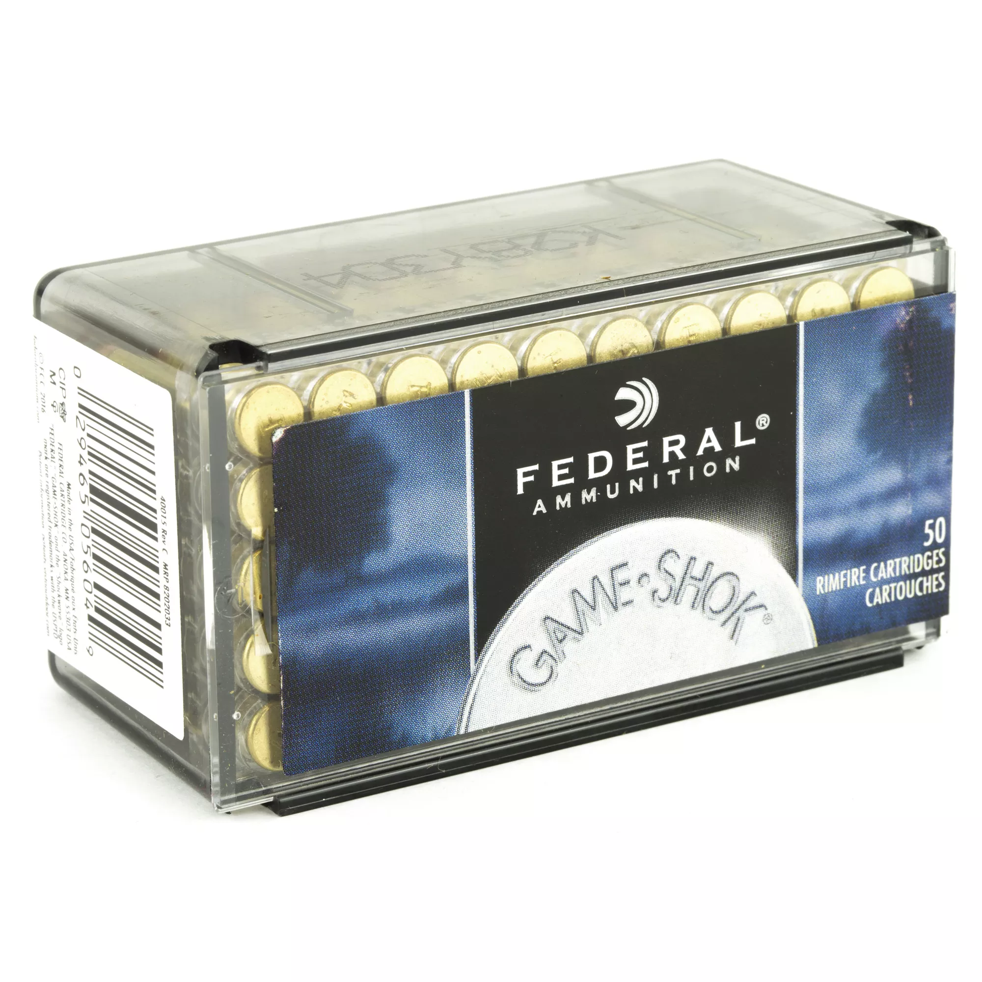 Federal Game-Shok 22 Win Mag 50 grain Jacketed Hollow Point Box of 50 Rounds