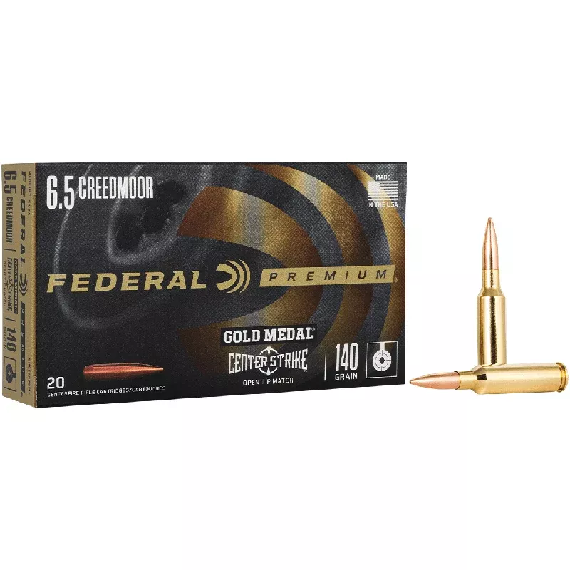 Federal Gold Medal Premium 6.5 Creedmoor 140 gr Open Tip Match 20 Per Box – GM65CRDOTM1
