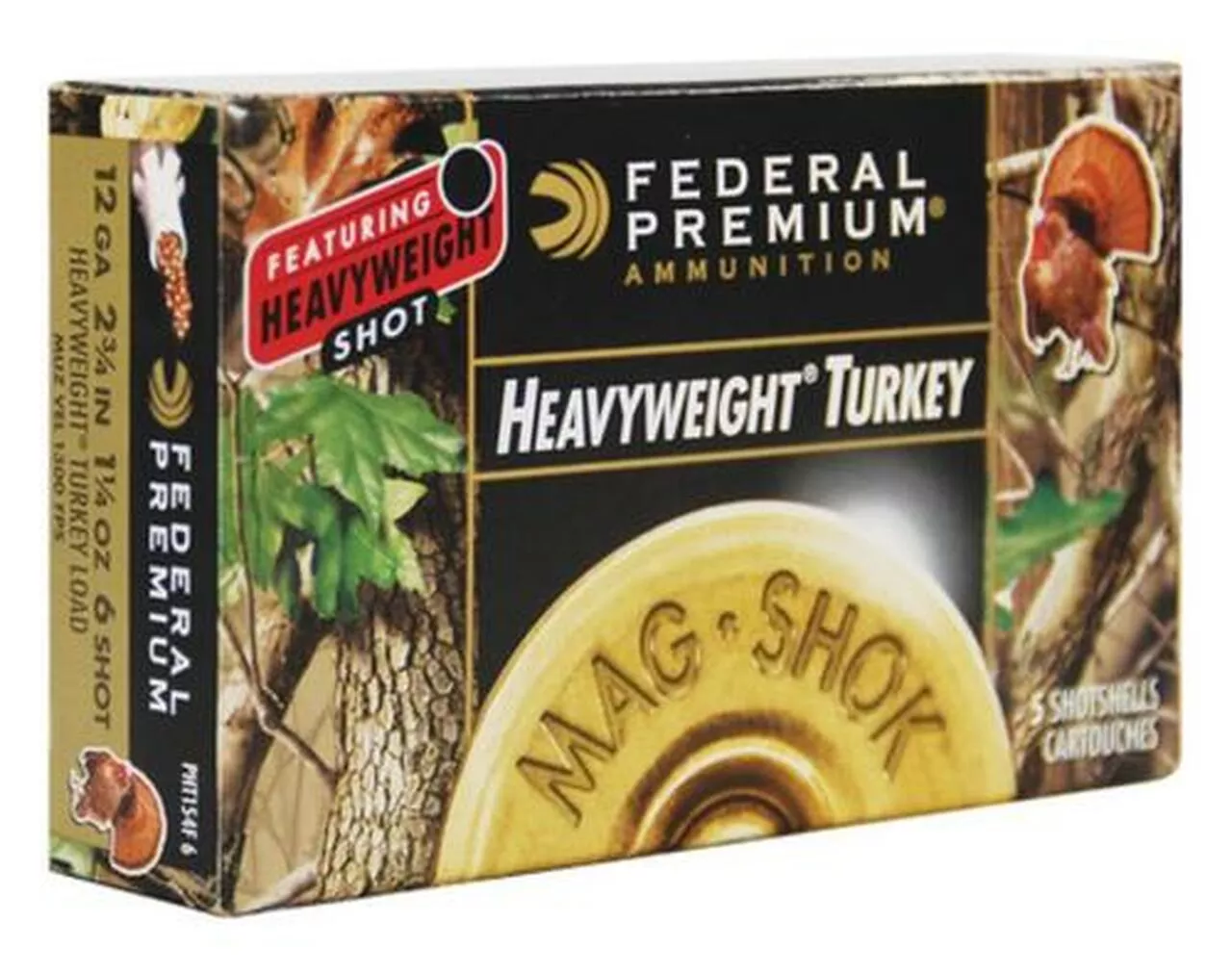 Federal Mag-Shok Heavyweight Turkey 12 Gauge 2.75 Inch 1300 FPS 1.25 Ounce 6 Shot
