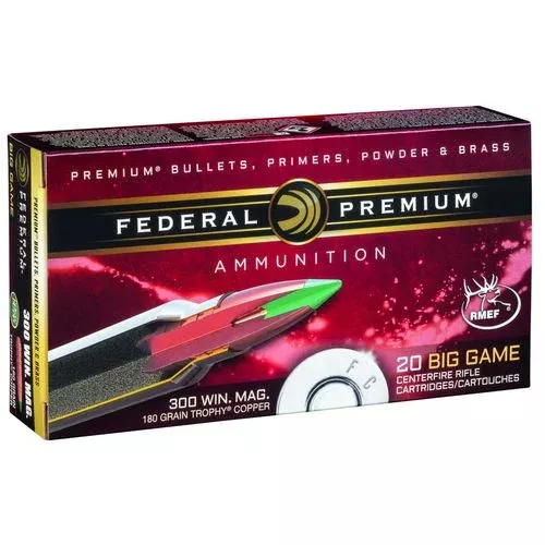 Federal P300WTC1 Premium 300 Win Mag 180 gr Trophy Copper (TC) 20 Bx/ 10 Cs