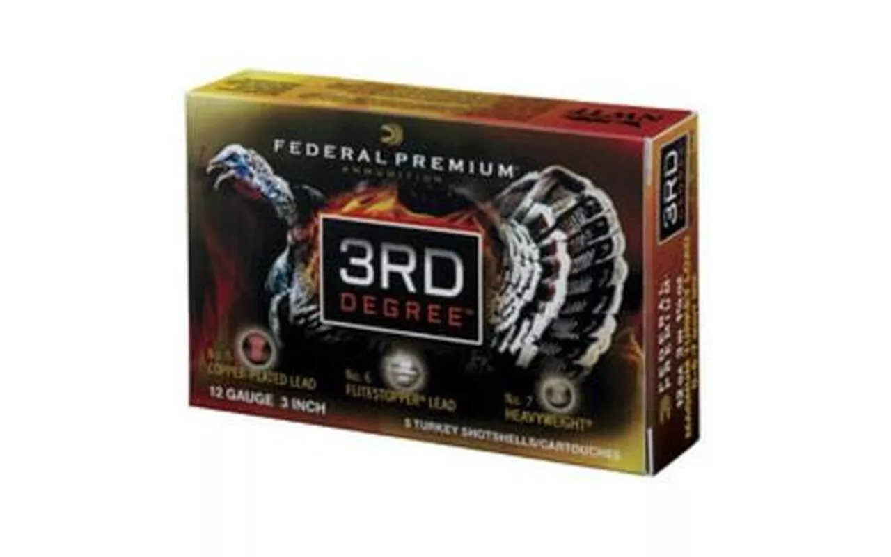 Federal Third Degree Turkey 12 Ga 3.5″ 2 Ounces of 5/6/7 Shot FlightControl Wad, 5rd/Box