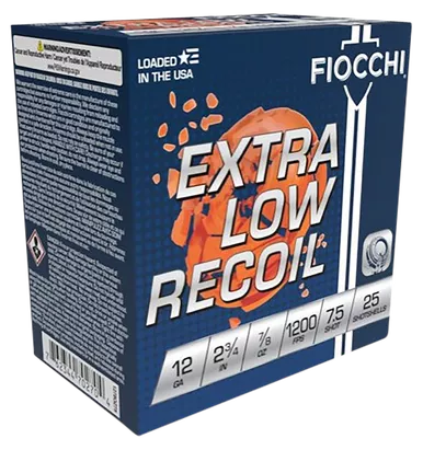 Fiocchi 12 Gauge Ammo 2-3/4" #7.5 Lead Shot 7/8 oz Box of 25