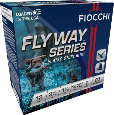 Fiocchi Flyway 12 Gauge Ammo 3-1/2" 1-3/8 oz #2 Steel Shot Box of 25