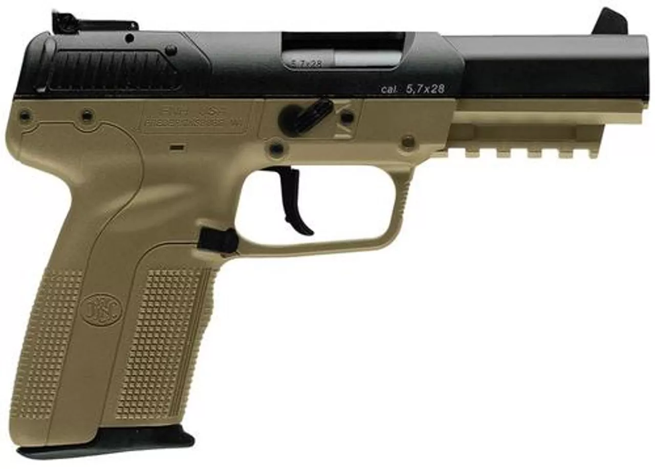 FN Five-Seven LE 5.7X28mm 4.8″ Adjustable 3-Dot Sights, Flat Dark Earth, 20 Round