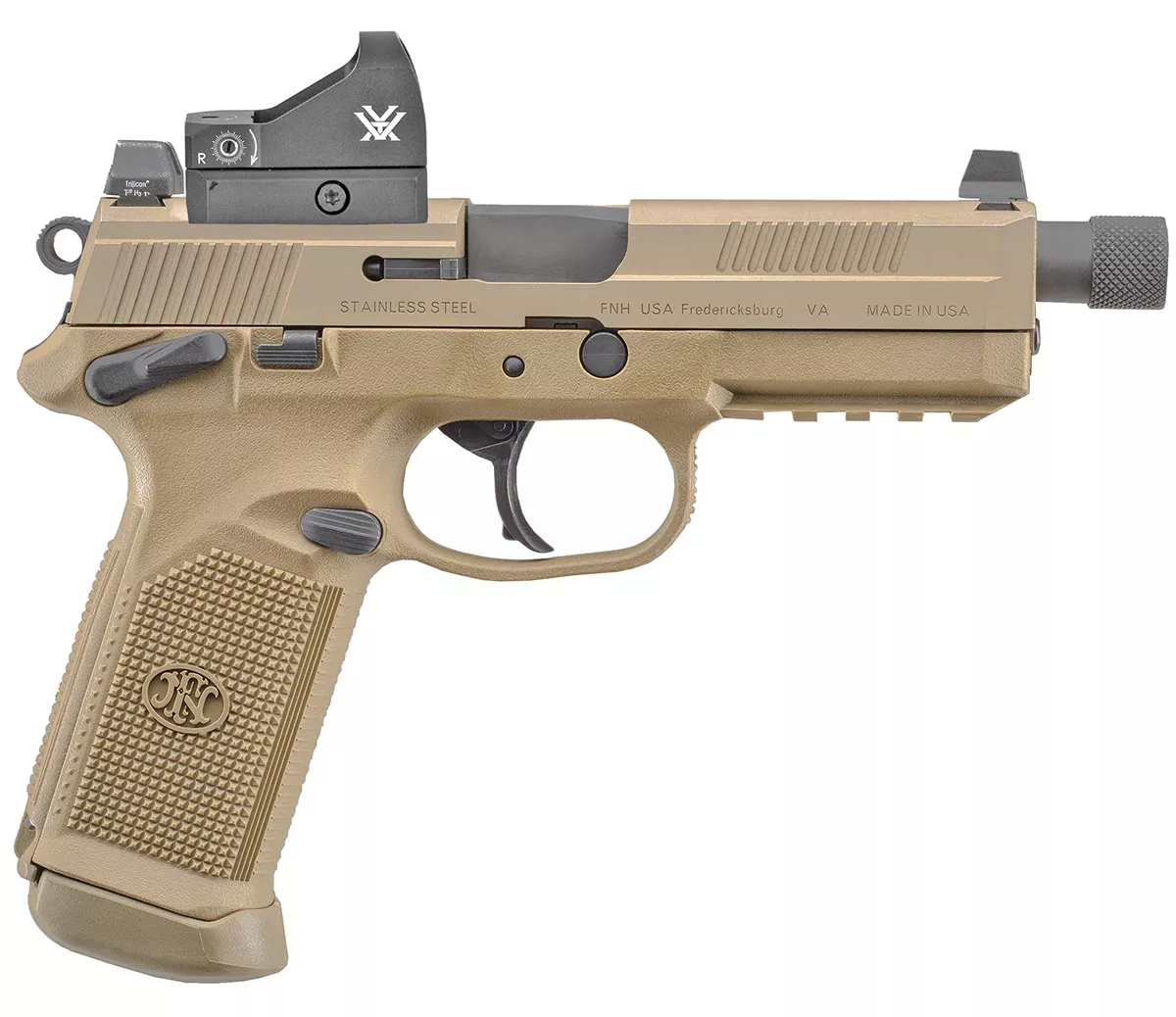 FN FNX Tactical Flat Dark Earth 45 ACP Pistol with Vortex Viper Red Dot Sight