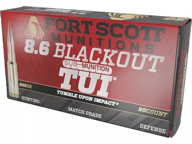 Fort Scott Fort Scott Munitions 8.6 Blackout 285 Grain TUI SCS Ammunition - 20 Rounds