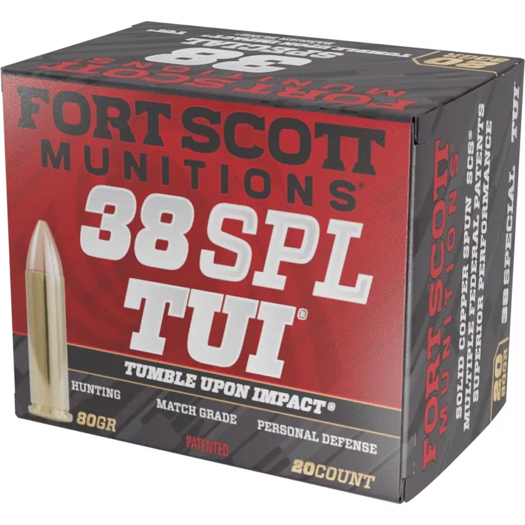 Fort Scott Munitions 38SPL080SCV Tumble Upon Impact (TUI) Solid Copper Spun 80 Grain .38 Special 1190 fps