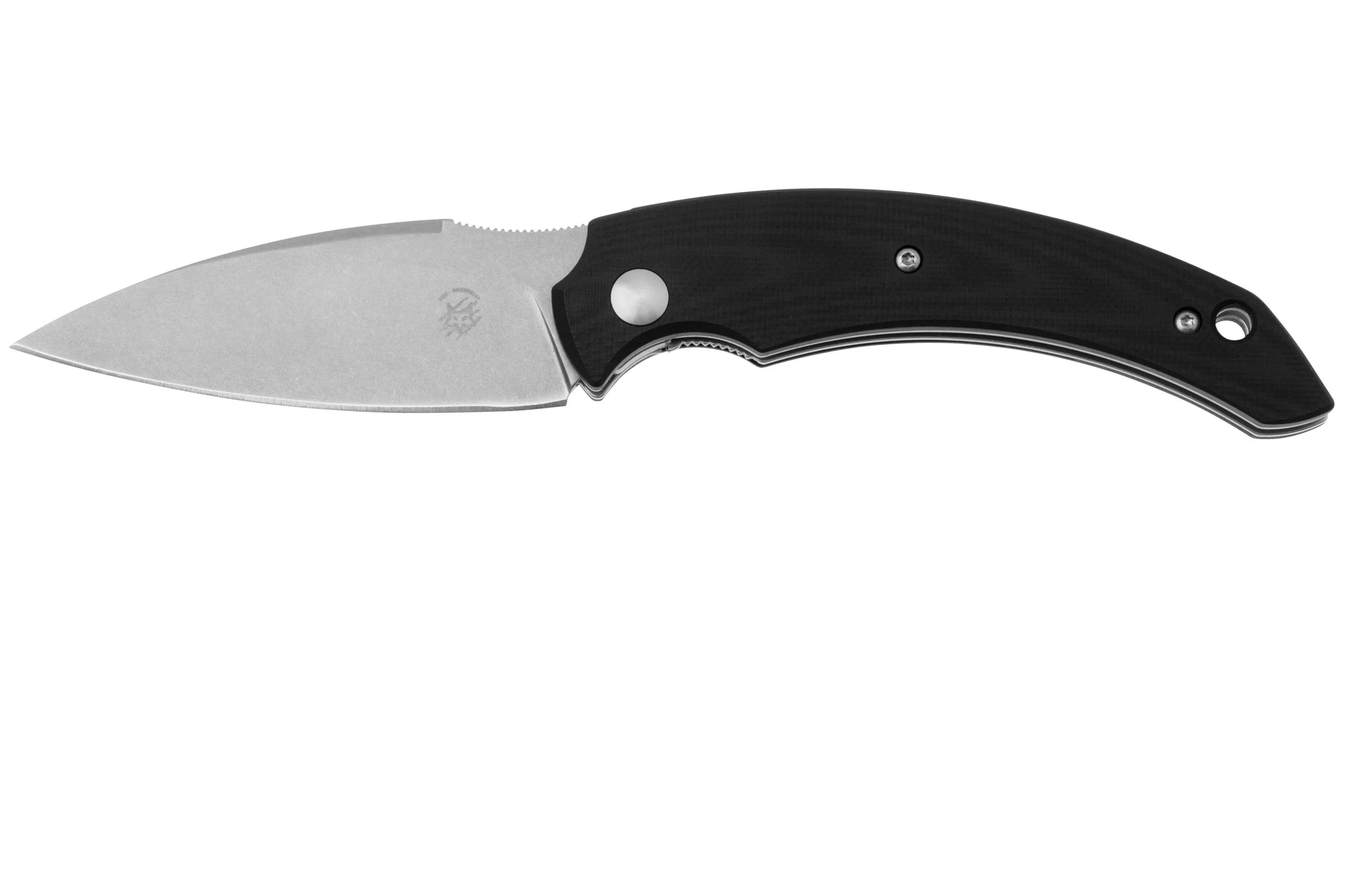 Fox Knives Honos FX-538 G10B, Stonewashed Becut, Black G10 pocket knife, Bastinelli design