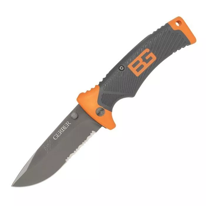 Gerber Bear Grylls Folding Sheath Knife, combination blade
