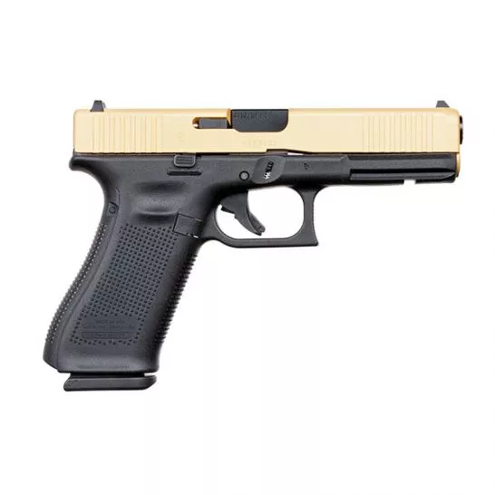 Glock 17 Gen 5 FS 9mm Pistol, Gold Slide – ACG-57017
