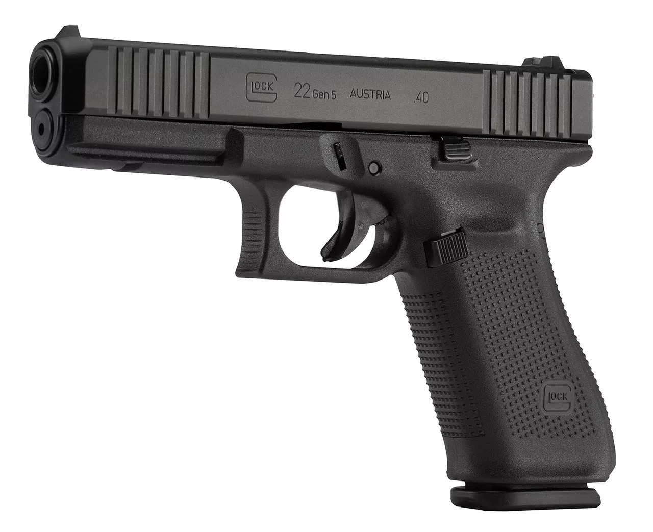 Glock 22 Gen5 .40 S&W, 4.49″ GMB, Fixed Sights, Flared Magwell, Black, 10rd
