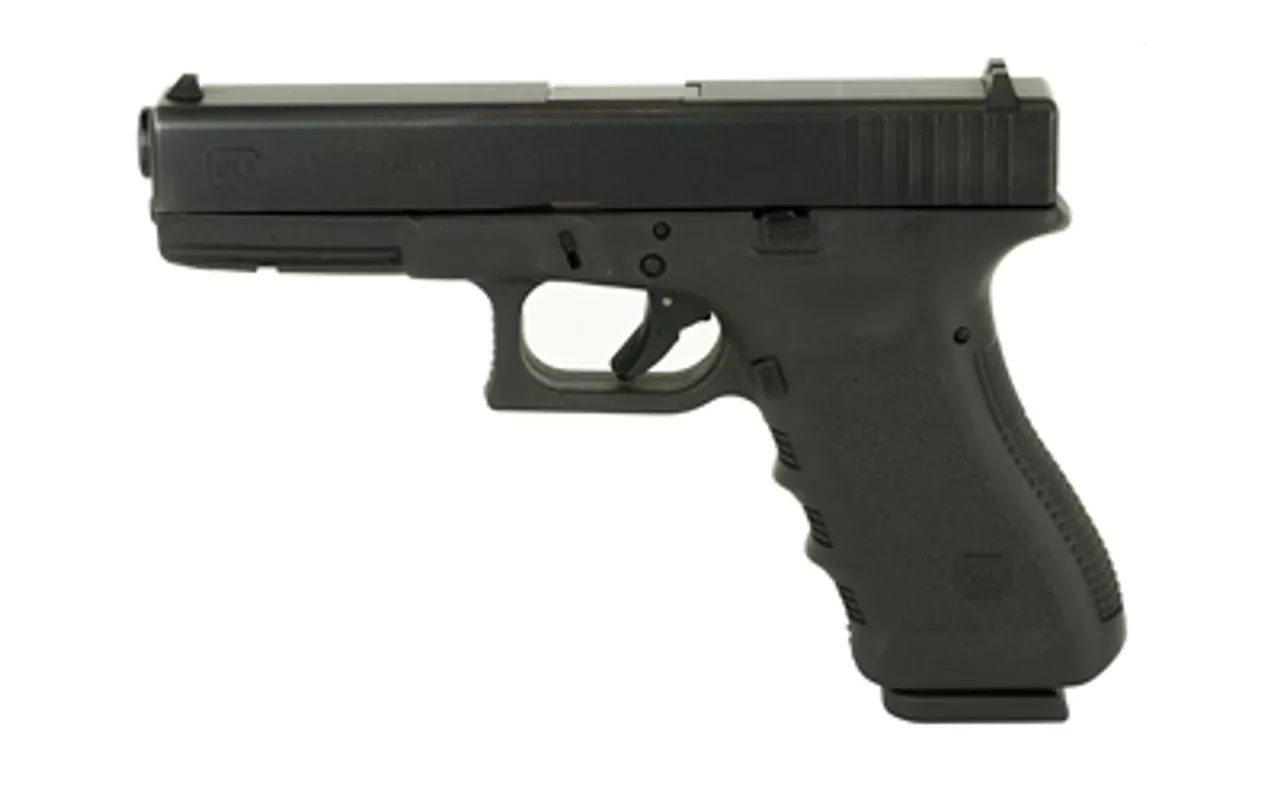Glock, 22, Safe Action, Full Size Pistol, 40 S&W, 4.48″ Barrel, Polymer Frame, Matte Finish, Fixed Sights, 15Rd, 2 Magazines, Glock OEM Rail, Rebuilt