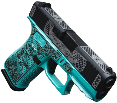 Glock 43X 9mm Luger Pistol 3.41" Barrel 10+1 Round Black Slide Tiffany Blue Lace Polymer Frame