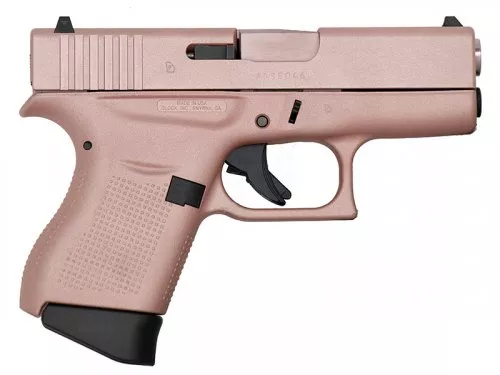 Glock – G43, 9mm, 3.39″ Barrel, Fixed Sights, Rose Gold Cerakot