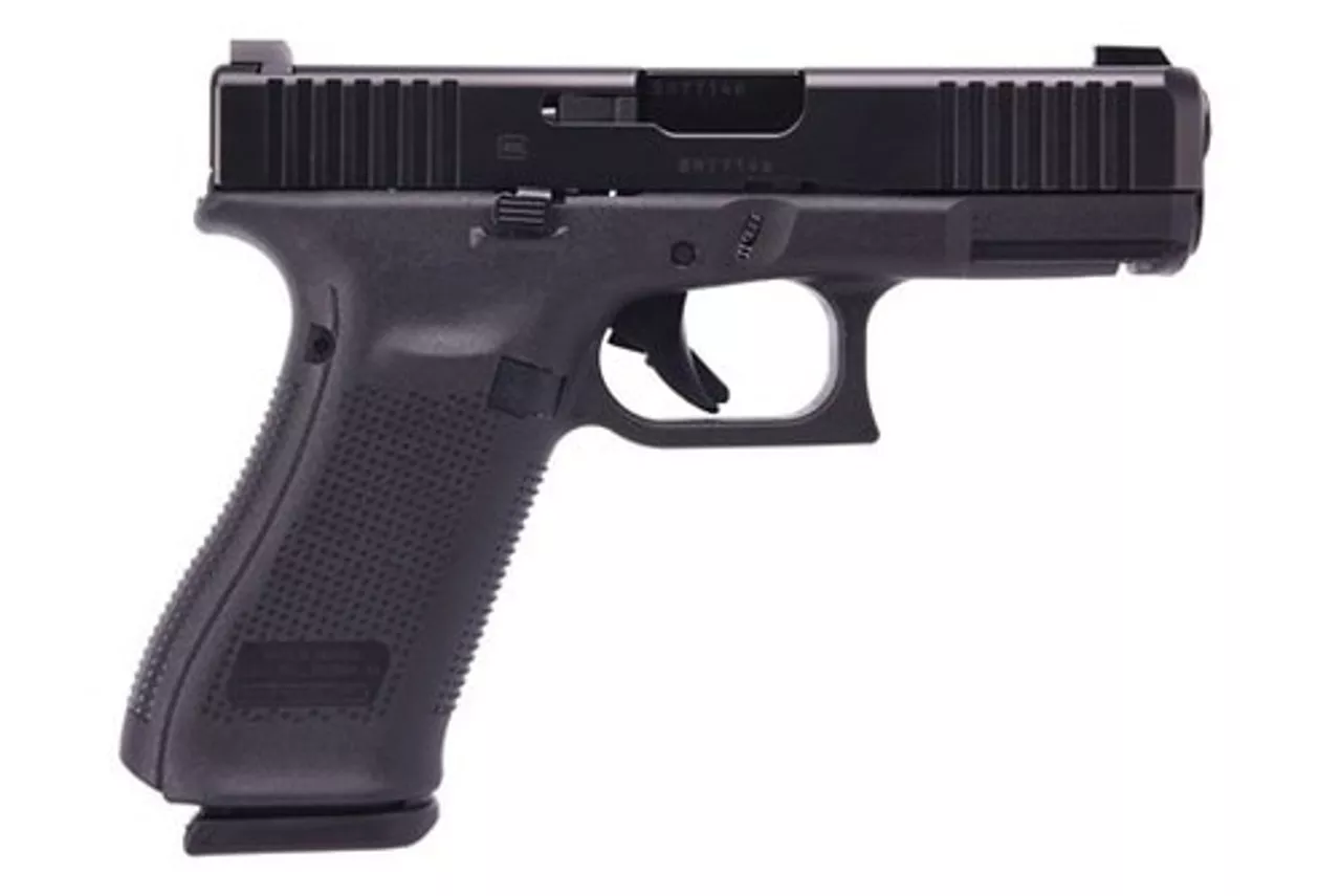 Glock G45 Compact 9MM, 4″ Barrel, Ameriglo Night Sights, 3- 17Rd Mags, Front Serrations, Ambi Slide Stop, Flared Mag Well